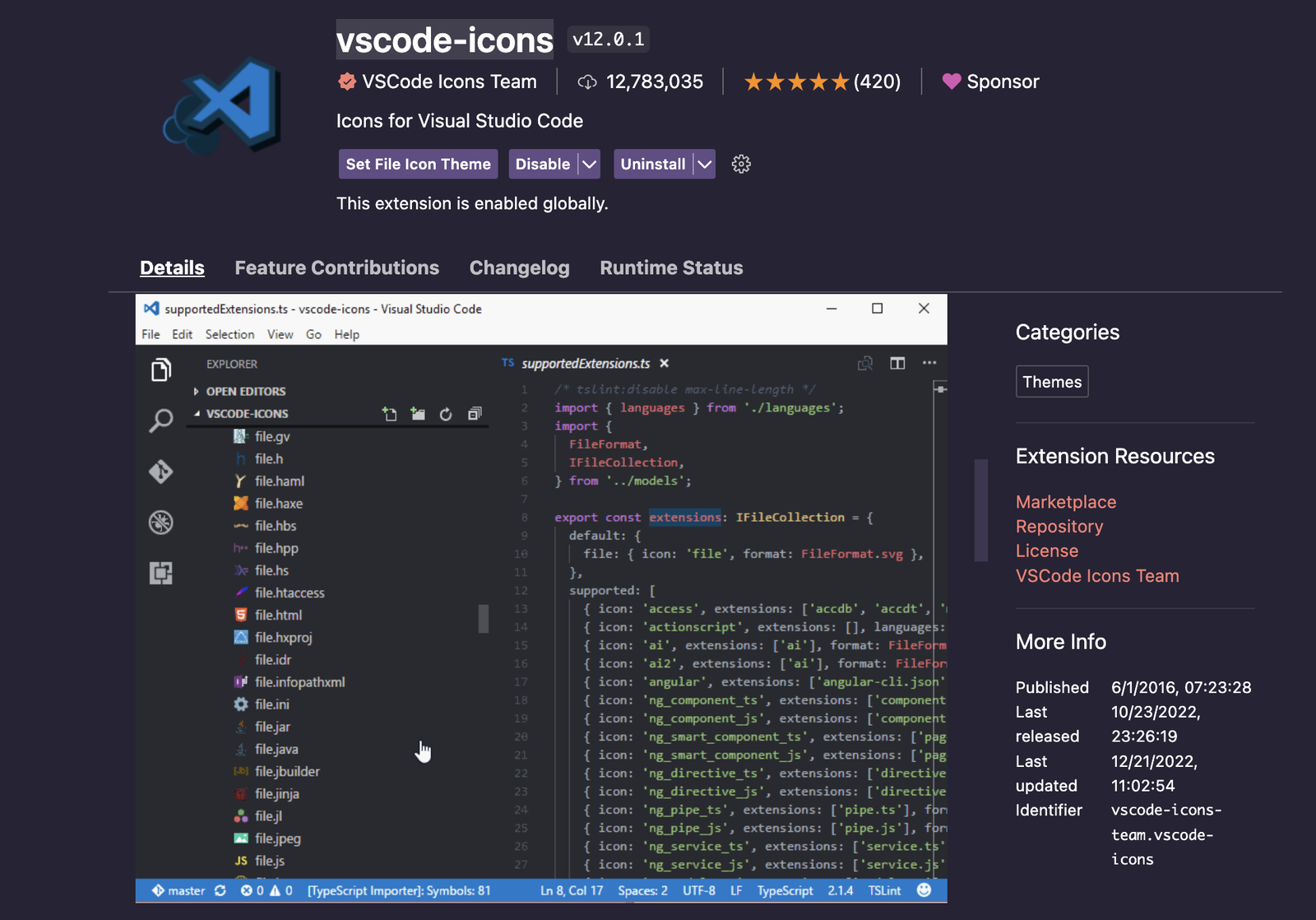 vscode-icons Extension