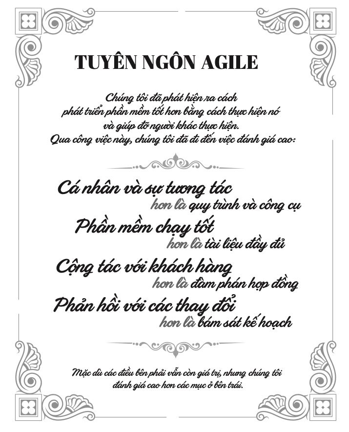 Tuyên ngôn Agile - Nguồn: Agile Y