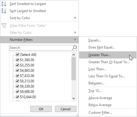 Number Filters