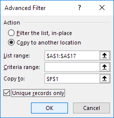 Unique records only