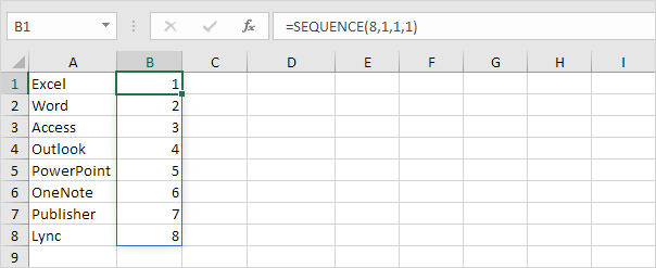 Hàm SEQUENCE