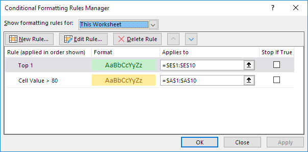 conditional formatting rules