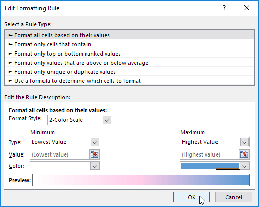 Edit Formatting Rule