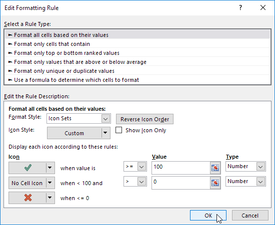 Edit Formatting Rule