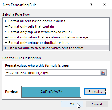 New Formatting Rule