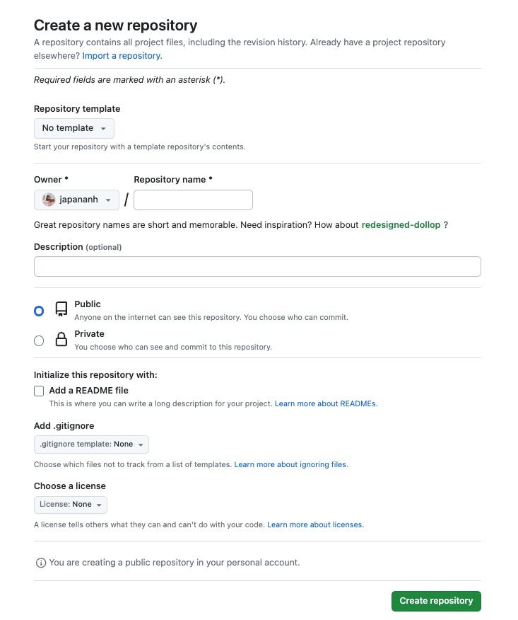 Tạo repository trên GitHub
