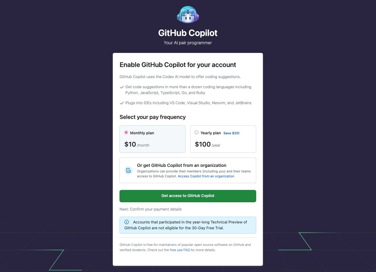 Các gói đăng ký GitHub Copilot