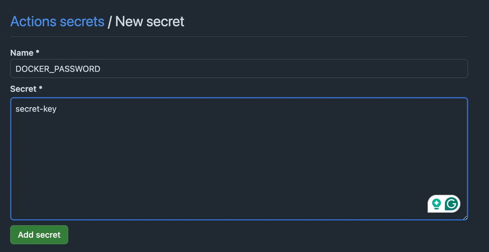 new-github-secret