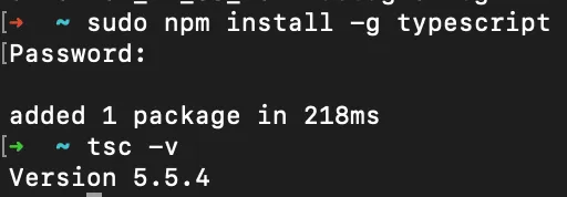 install typescript global