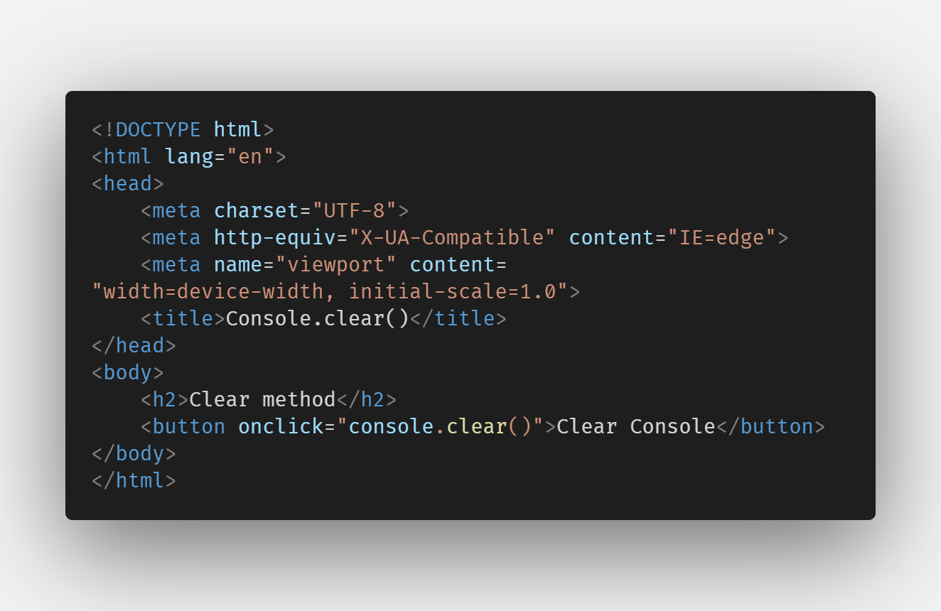 console.clear()