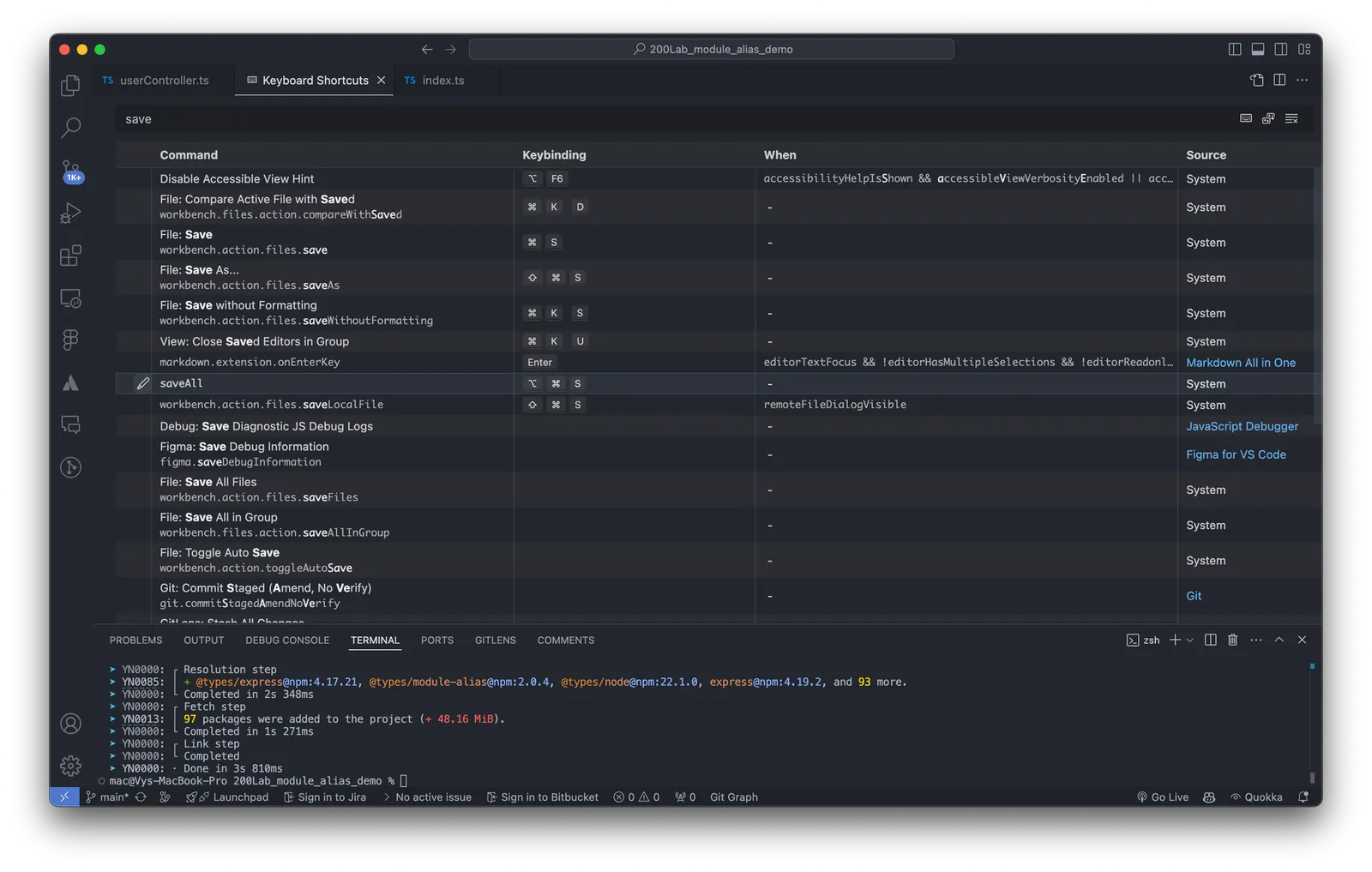 tổng hợp phím tắt trong vscode