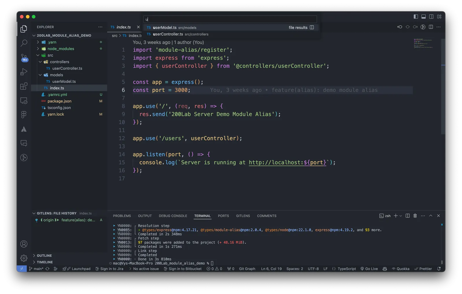 To hop phim Ctrl + P trong VSCode