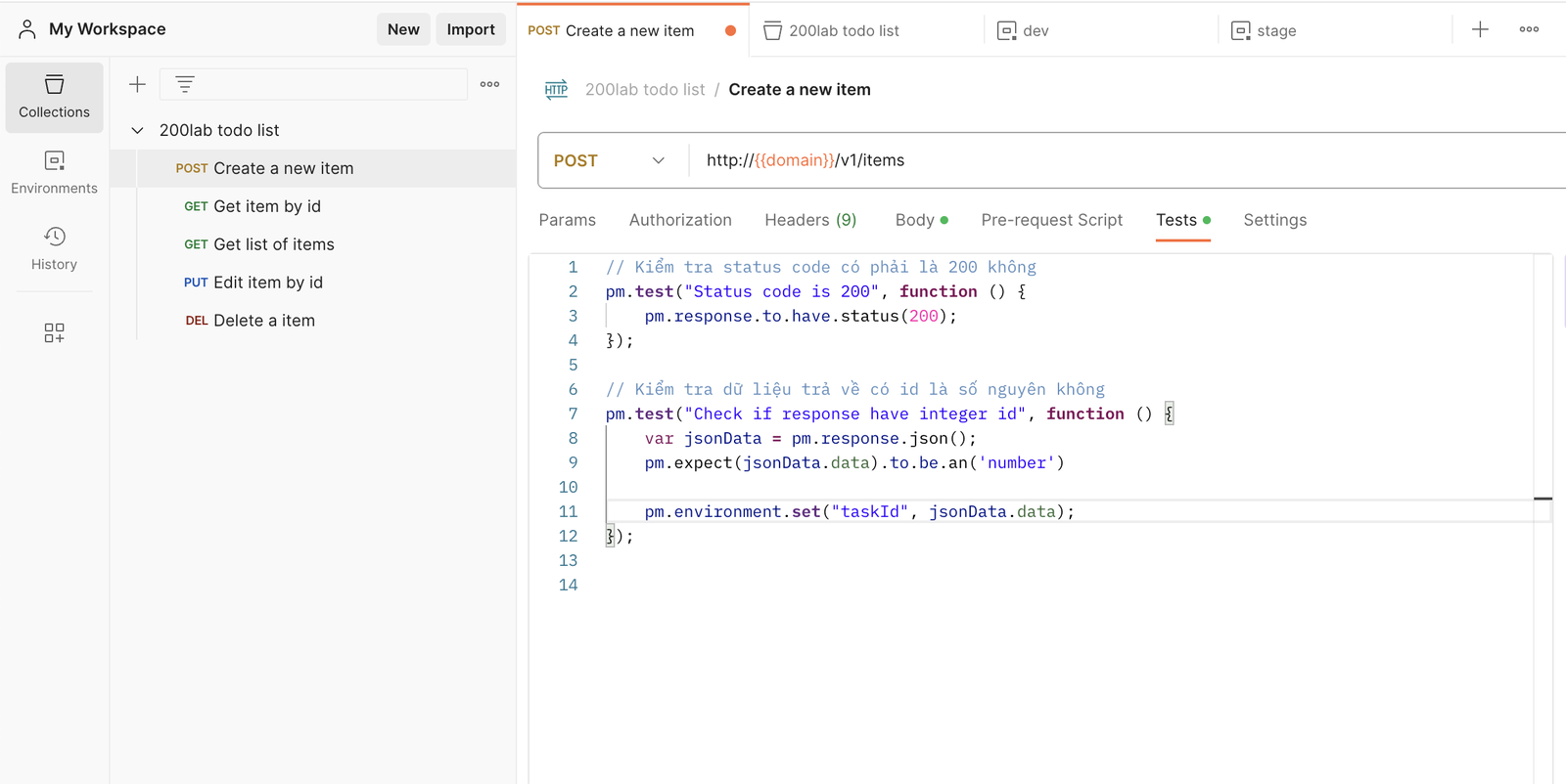 test api